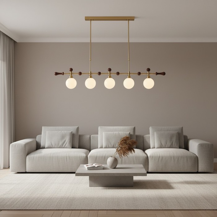 Using horizontal lighting to create a sense of width in a room.