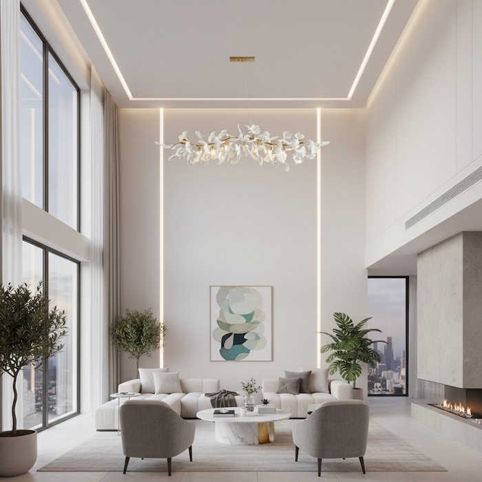 Filling architectural voids with designer lighting.