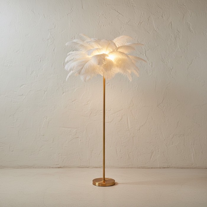 A sculptural floor lamp acting as a standalone piece of art.