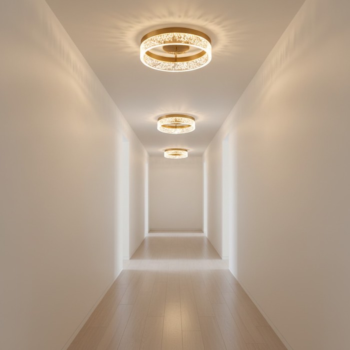 Long-hallway-lighting-rhythm-with-round-ceiling-multures