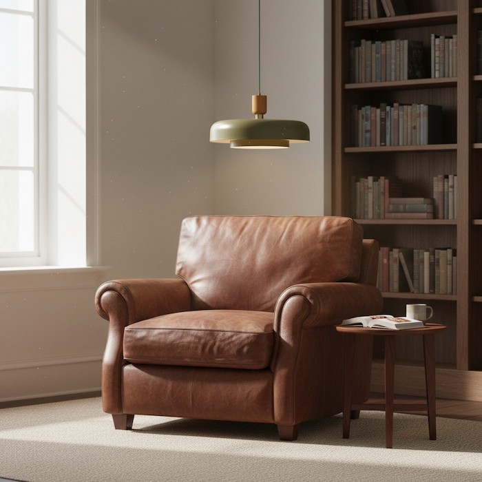 High-quality lighting materials in a sun-drenched reading nook