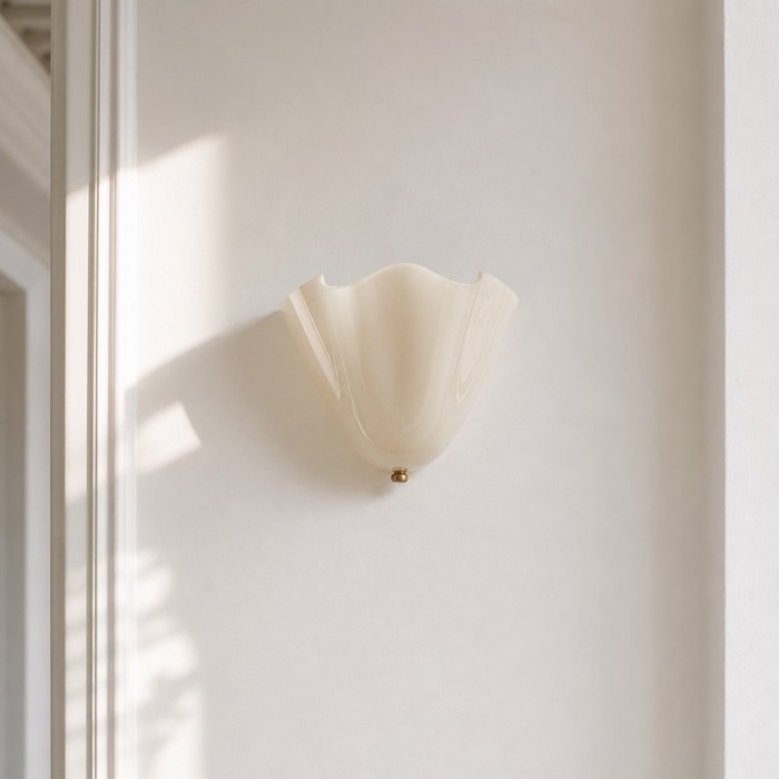 Elia seashell sconce as a decorative wall sculpture during the day.