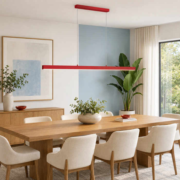 Red Edge pendant supported by two subtle red echoes