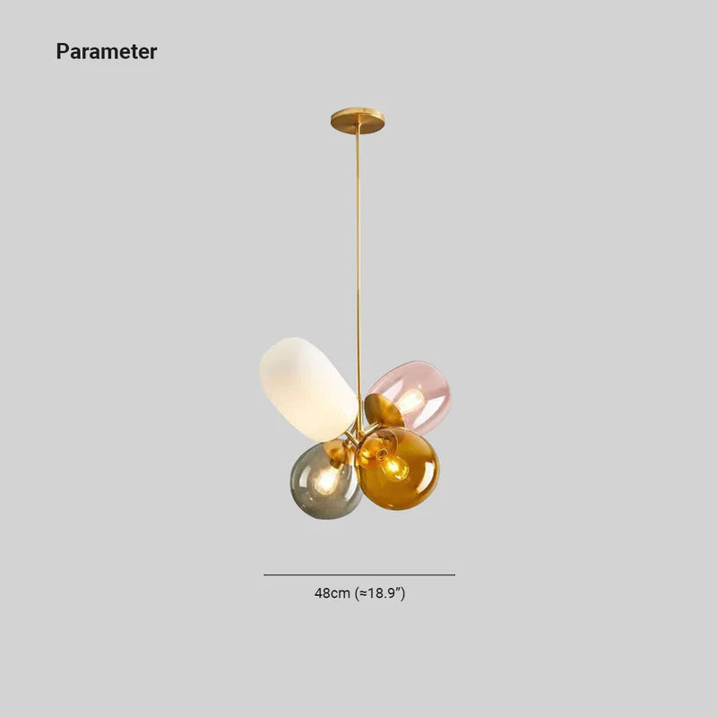 Morandi Decorativa Globo Metal/Vidrio Lámpara Colgante, veelkleurig