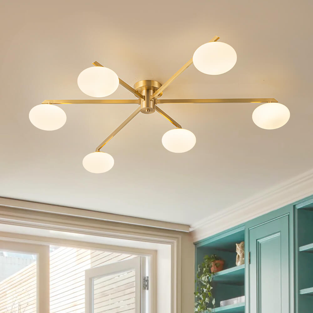 RuiRfh Retro kroonluchter hanglamp wereldbol glas metaal 8 lampen Spoetnik kroonluchter plafondlamp goud midden van de eeuw voor eetkamer woonkamer slaapkamer keuken trappenhuis kantoor verlichting su