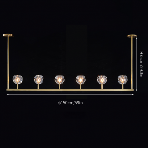 LINEARER KRONLEUCHTER BOULE DE CRISTAL
