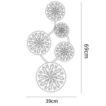 Applique da parete decorativa in ottone dorato con foglia di loto