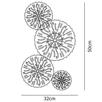 Applique da parete decorativa in ottone dorato con foglia di loto