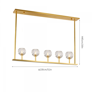 LINEARER KRONLEUCHTER BOULE DE CRISTAL
