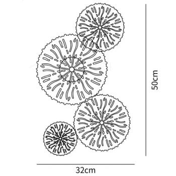 Applique da parete decorativa in ottone dorato con foglia di loto