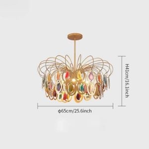 Lampadario di lusso a forma di fetta di agata