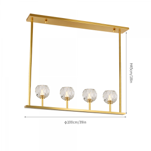 LINEARER KRONLEUCHTER BOULE DE CRISTAL