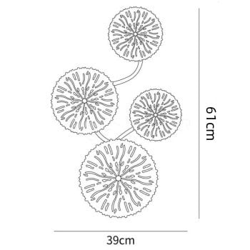 Applique da parete decorativa in ottone dorato con foglia di loto