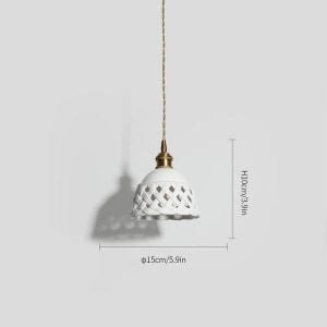 Lampada in ceramica traforata