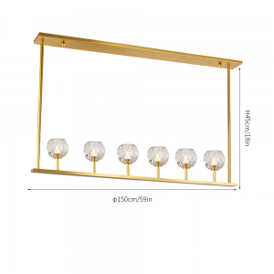 LINEARER KRONLEUCHTER BOULE DE CRISTAL