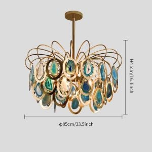 Lampadario di lusso a forma di fetta di agata