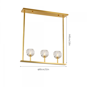 LINEARER KRONLEUCHTER BOULE DE CRISTAL