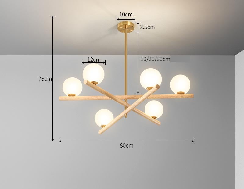 Lámpara de araña minimalista con forma de bola