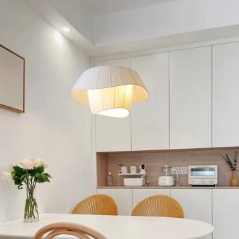 Moderne lampade a sospensione in tessuto a tamburo per camera da letto