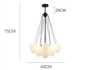 19/37 Frosted Glass Balls Bubble Chandelier Light