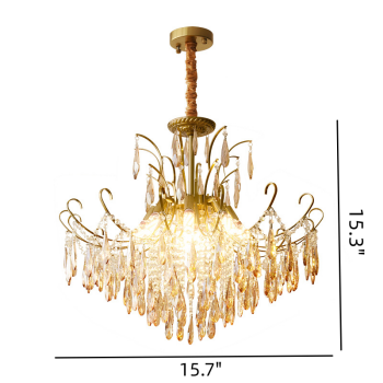 Lustre en cristal Tiffany Raindrop, Lustre en branches d'arbre