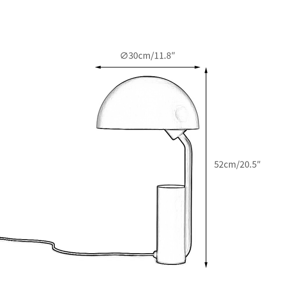 Lampe de table à capuchon