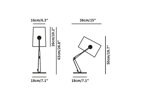 Lampe de table en forme de fourchette