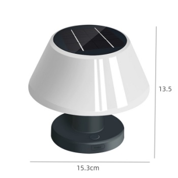 Waterdichte tafellamp op zonne-energie met USB-poort voor buitenbar