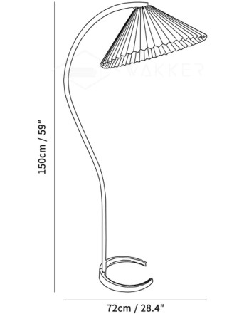Lampada da terra vintage in legno Mads Caprani di metà secolo
