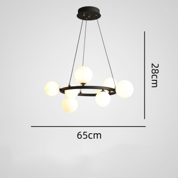8/12-Light Contemporary Round Gass Shade Chandelier
