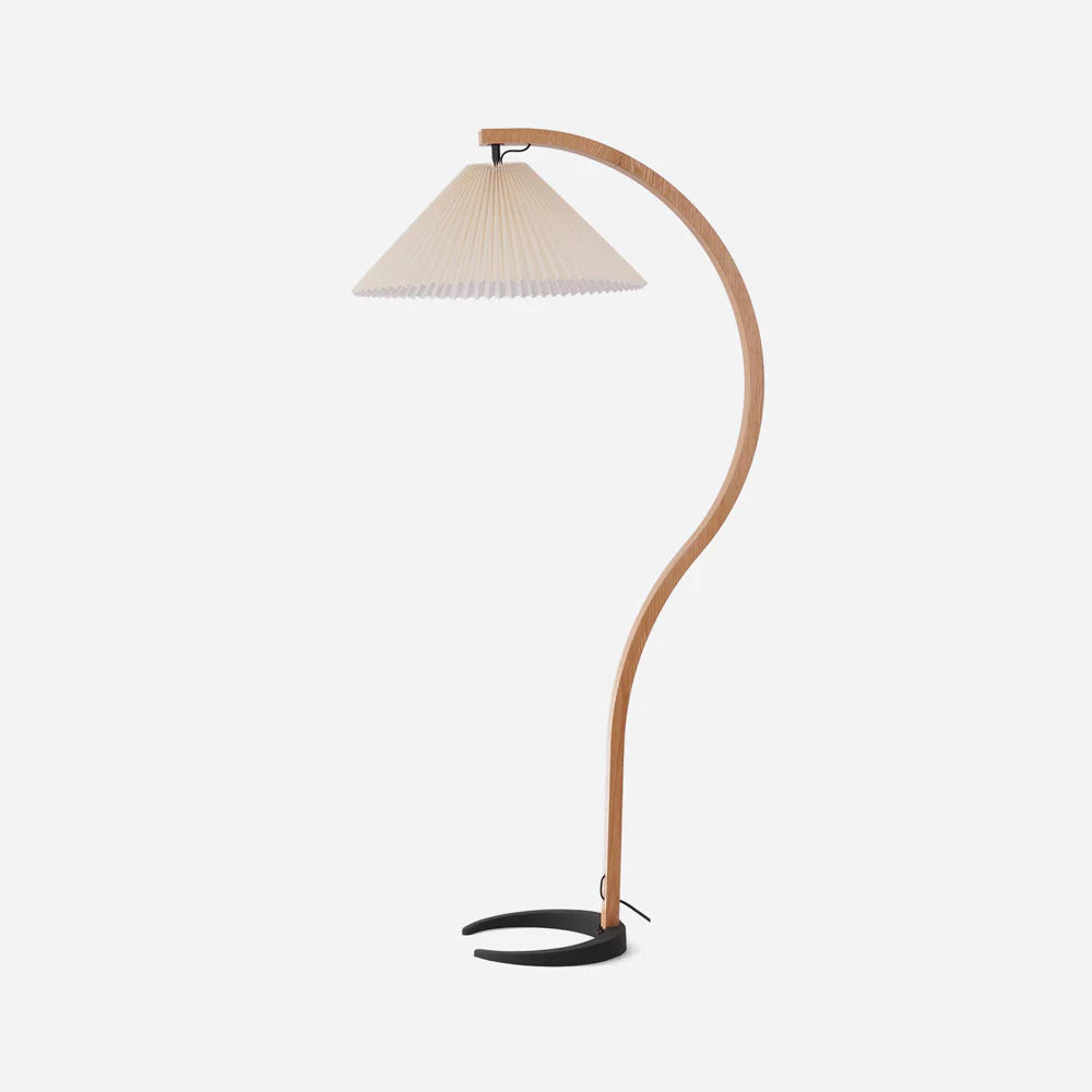Signe Nordic Curved Wood Floor Lamp beech wood ＆ Beige.webp__PID:29f59506-fbd3-4397-a3cb-483ee6859a77