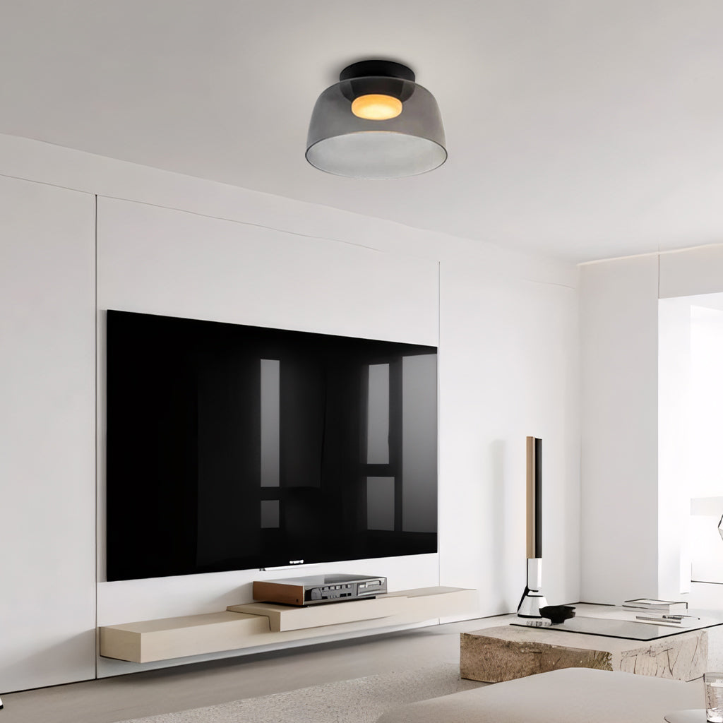 Sala de estar con lámpara de techo con forma de cuenco multicapa colorida Fuchs.jpg__PID:be78bccd-877c-43ff-ab2c-14b864be17c2