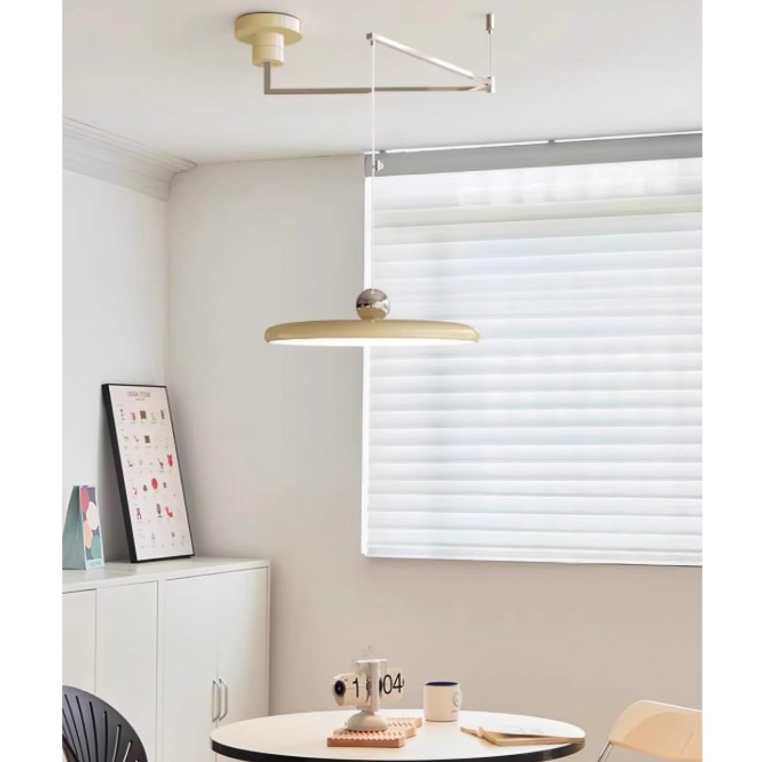 Orion Adjustable Swing Arm Acrylic Disc Pendant Light scene4.webp__PID:b17fd7da-0618-4af9-a01d-2906ce40c13a