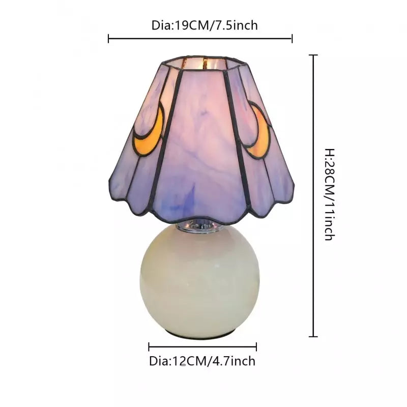 Lámpara de mesa Fiorella Mushroom Moon Tiffany con vidrieras 尺寸图.webp__PID:ac263dc7-3765-40f7-b186-a8f8900c4d41