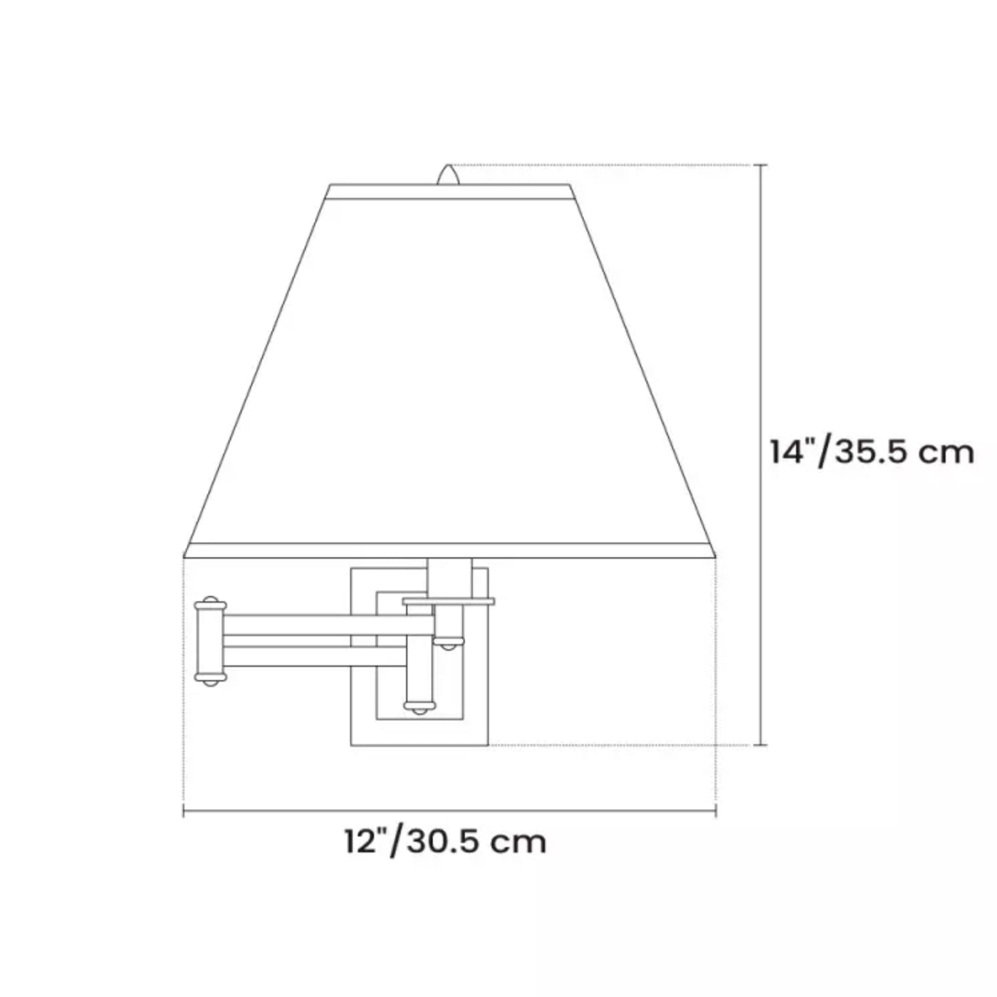 Arlington Leinenschirm Metall-Wandleuchte mit Schwingarm, Größe.webp__PID:abb6a283-193c-4cf3-a57c-f7826f15b016