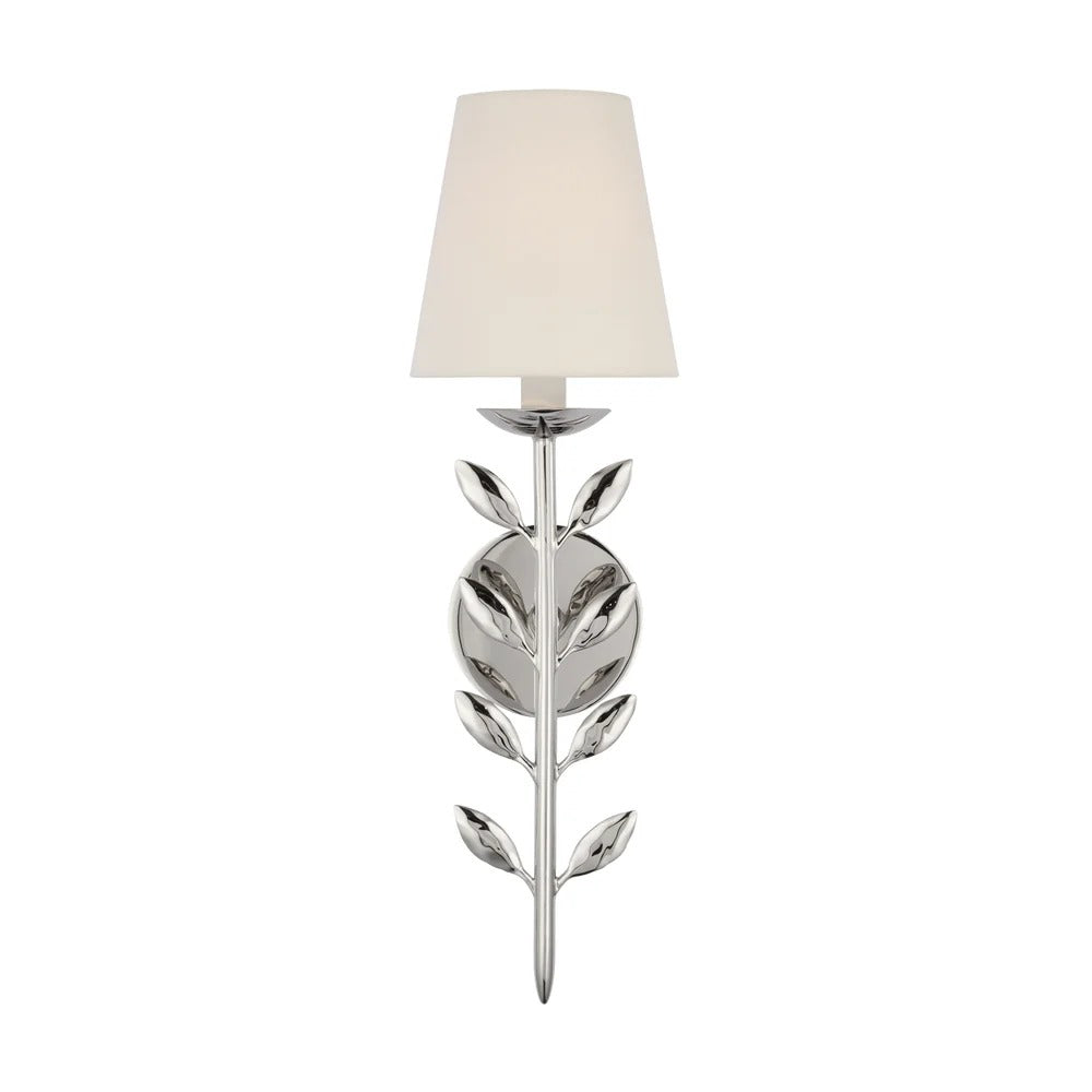 Lampada da parete moderna Asher in metallo a forma di foglia nichel lucido.webp__PID:b1b52d2c-31fb-4a90-b35d-7688d9547251