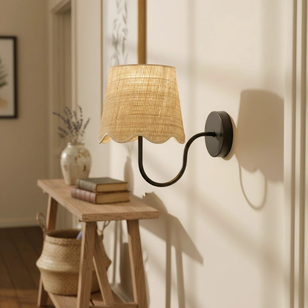 Applique murale tambour en rotin Tracie Farmhouse24.webp__PID:cf79c77c-0f3a-48ce-9063-9d1b8117f732
