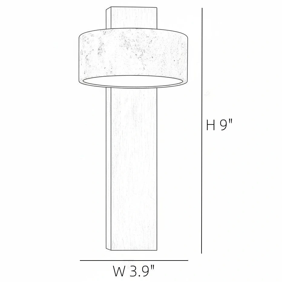 Aplique de pared LED de travertino natural Shawna Wabi Sabi size.webp__PID:103eec42-b4f1-4c7c-bbc9-2a9220ab452f