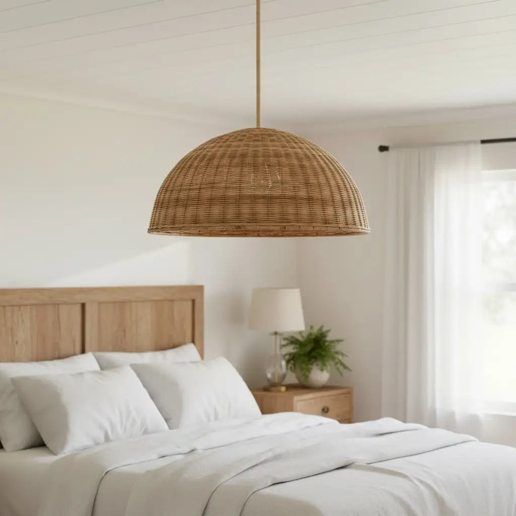 Lampe suspendue à dôme en rotin rustique naturel Liana12.webp__PID:0119996a-648e-4ff9-8262-f78ef7ab80fb
