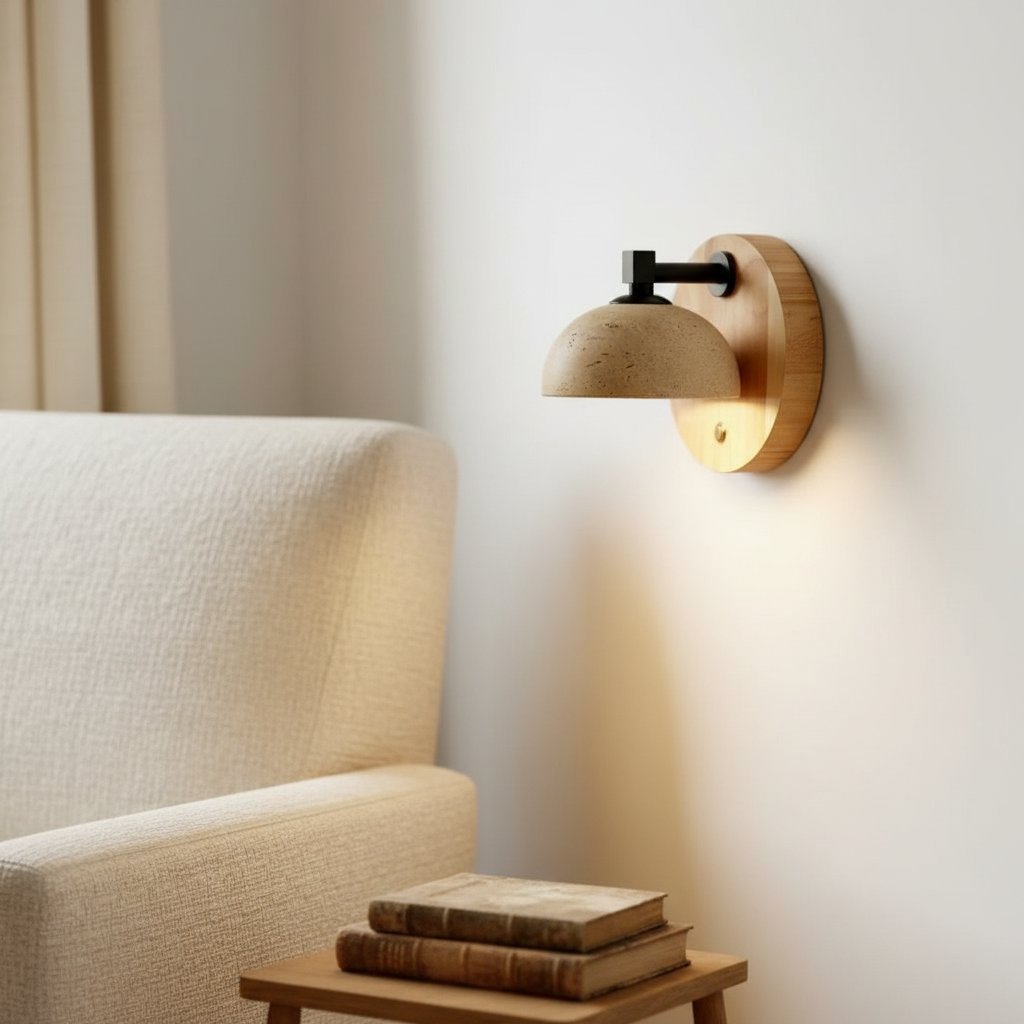 Sconce da parete rotonda in legno di travertino vintage Riley14.webp__PID:ffe13b78-c1d1-4db3-885c-c6614869d564