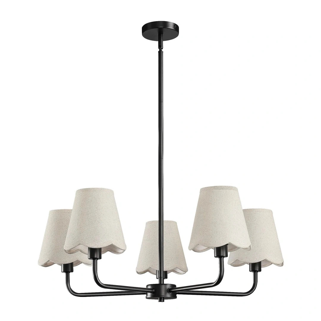 Lustre moderne à abat-jour en tissu à plusieurs bras Mira off.webp__PID:8363490e-5e3c-408e-9e31-cab9992d1c4d