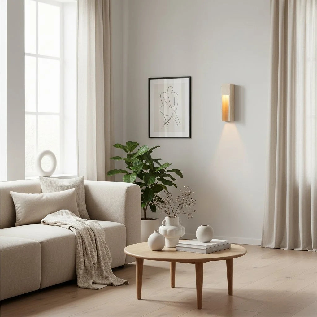 Aplique de pared de travertino minimalista para interiores y exteriores Zoey Marfil 8.webp__PID:aabd4768-f984-4e63-ac27-908302e14d5d