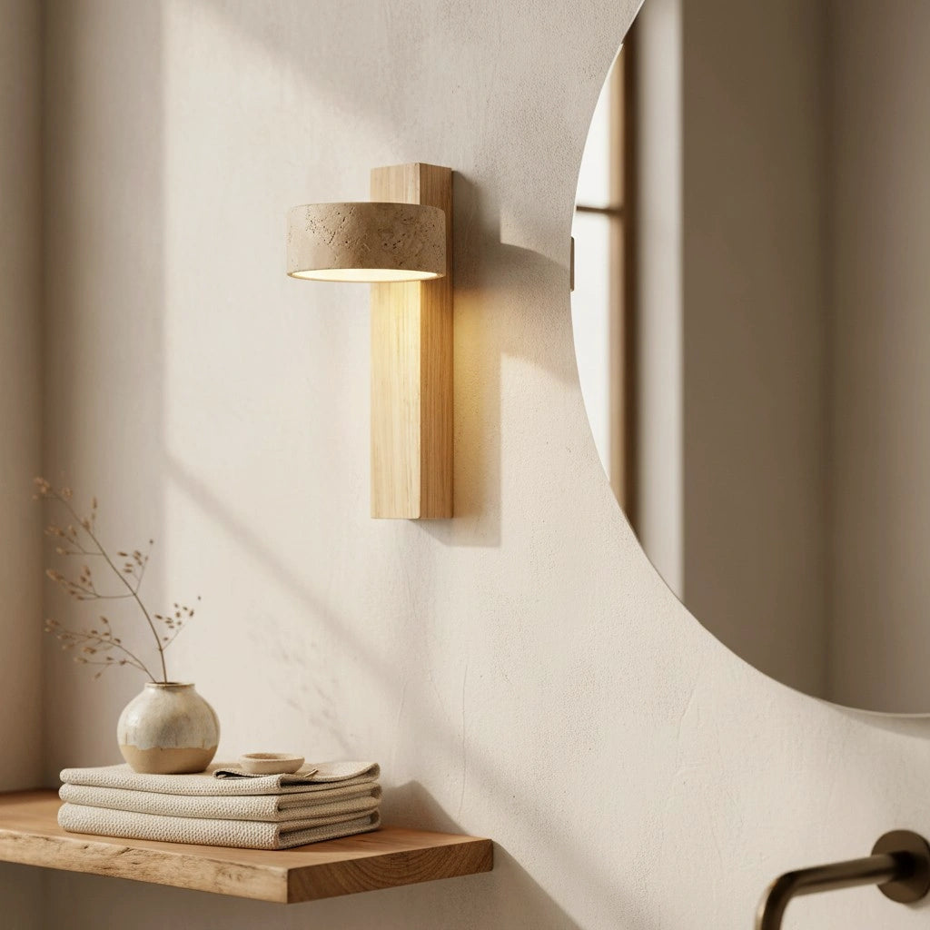 Aplique de pared LED de travertino natural Shawna Wabi Sabi5.webp__PID:051a7efc-2167-41eb-93e0-d095196e8f83