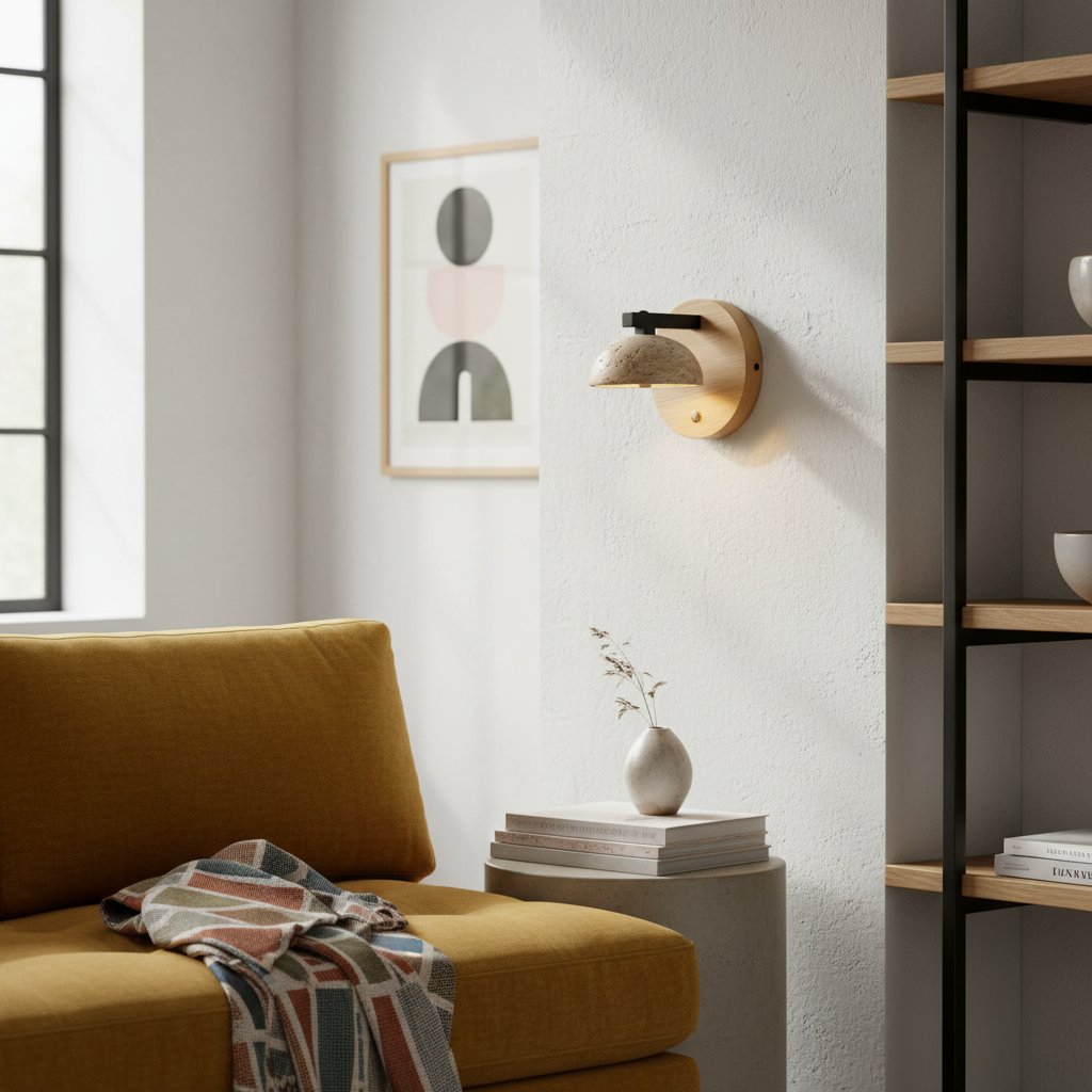Sconce da parete rotonda in legno di travertino vintage Riley11.webp__PID:614869d5-648d-4000-bf0c-2b8c9bc6154e