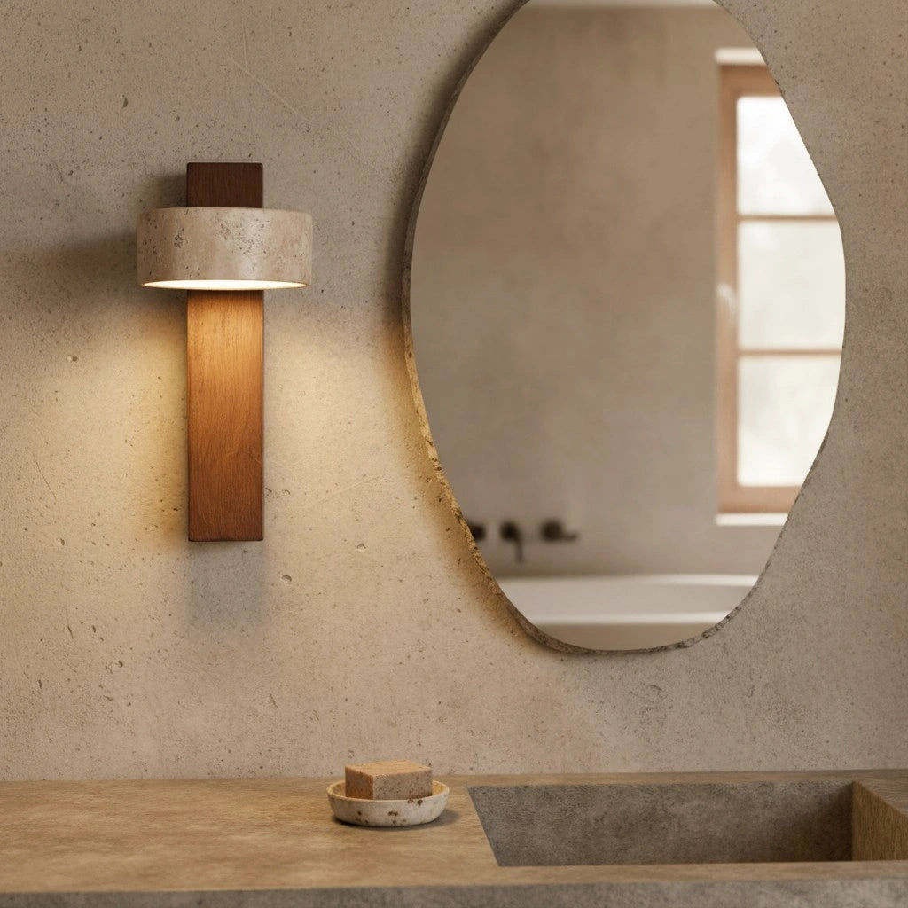 Aplique de pared LED de travertino natural Shawna Wabi Sabi12.webp__PID:fb9b4114-2a7a-490d-b63f-e16266bebee8
