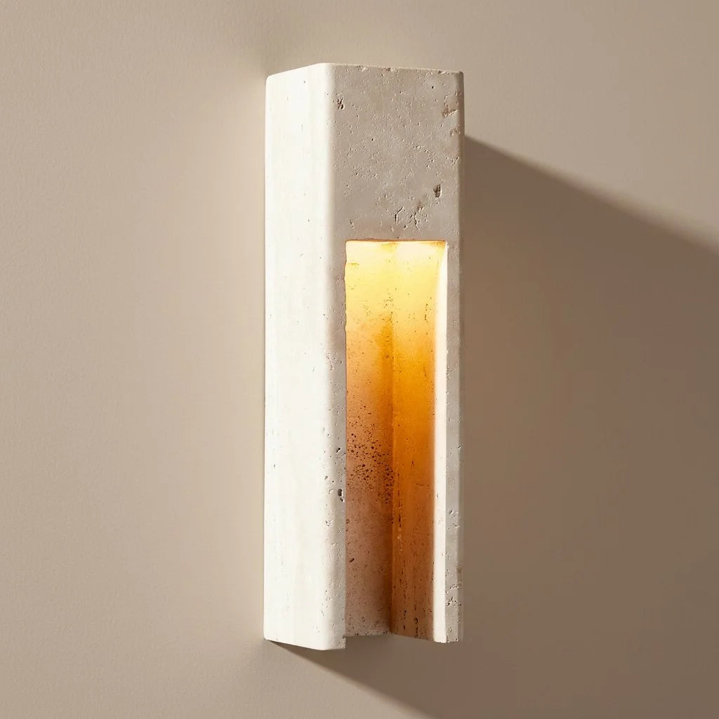 Aplique de pared de travertino minimalista para interiores y exteriores Zoey Marfil 1.webp__PID:3e254e52-a565-48aa-bd47-68f984fe632c