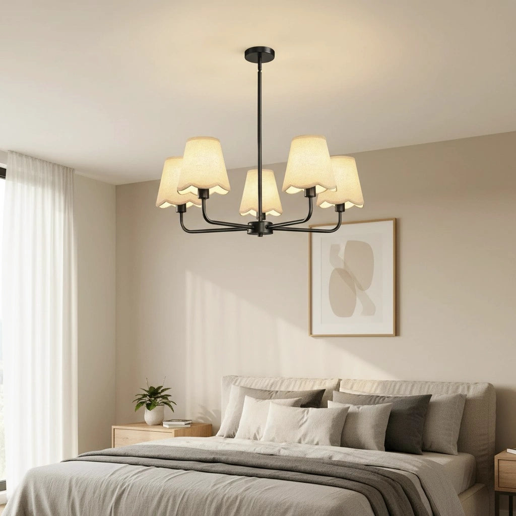 Lustre moderne à abat-jour en tissu à plusieurs bras Mira6.webp__PID:6a081e40-3d62-4ea6-b64c-938363490e5e