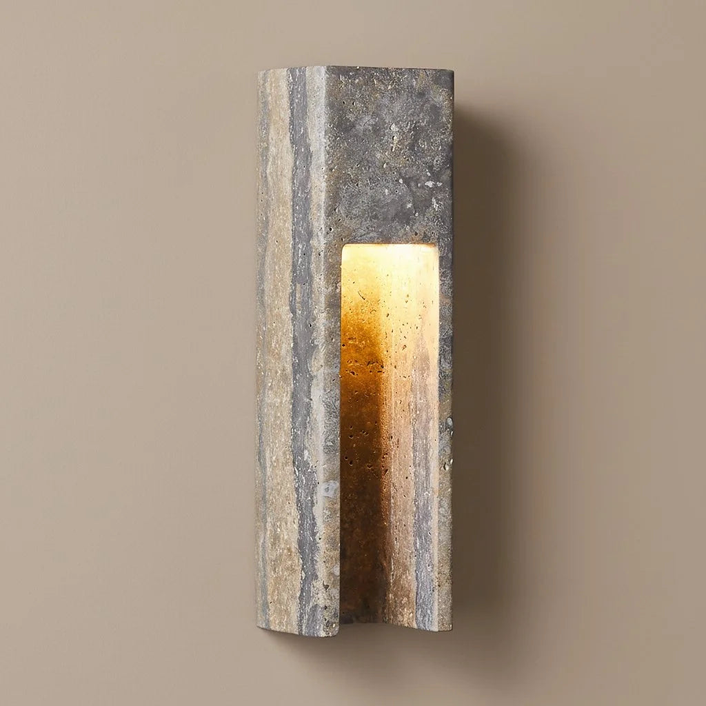 Aplique de pared de travertino minimalista para interiores y exteriores Zoey gris oscuro 1.webp__PID:f9a7ebfa-1b0b-46fa-983e-254e52a56508