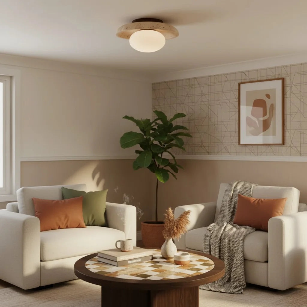 Alaey moderne travertijnglas ronde koepelplafondlamp4.webp__PID:4d16f1ff-b34e-4803-bc63-163e219c863a