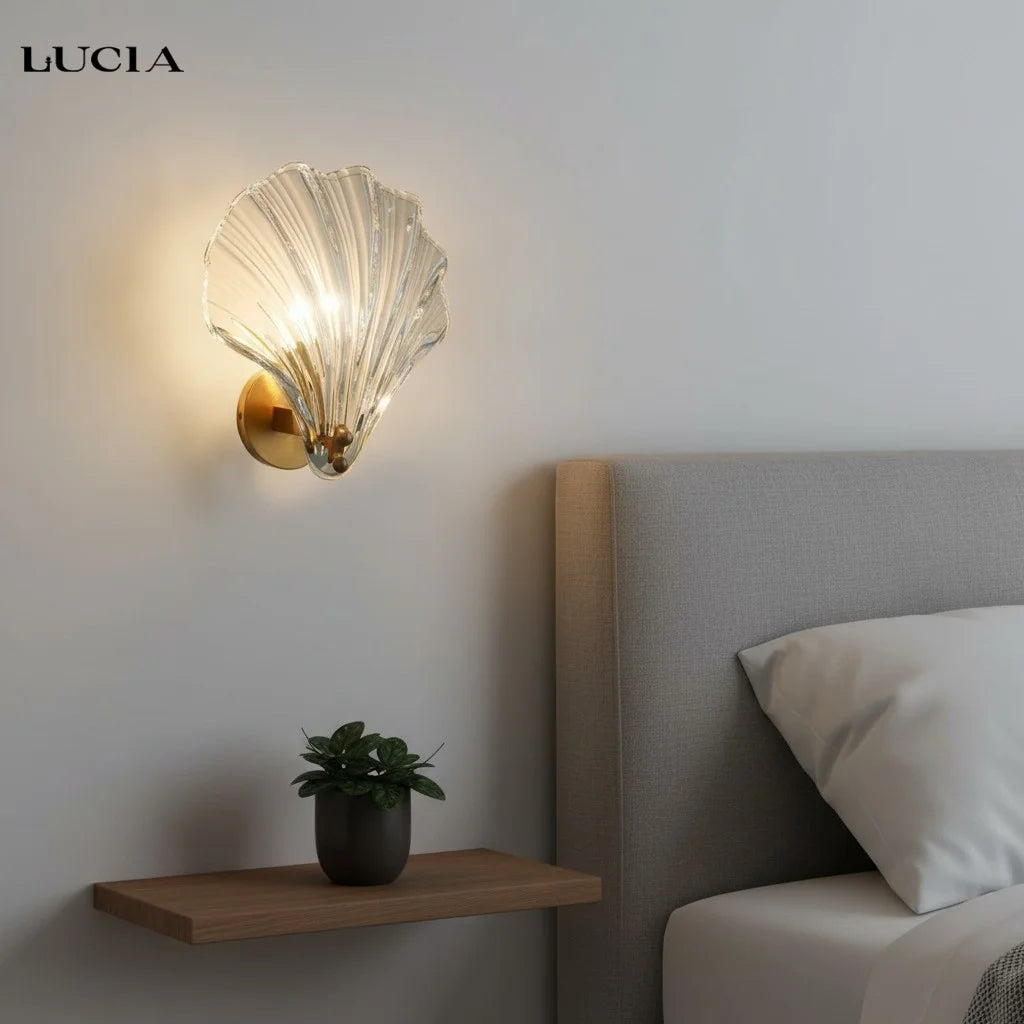 Rheia Modern Creative Muschelglas-Wandleuchte (4).webp__PID:4344c359-ea00-410c-8c01-11b82c7faeb6